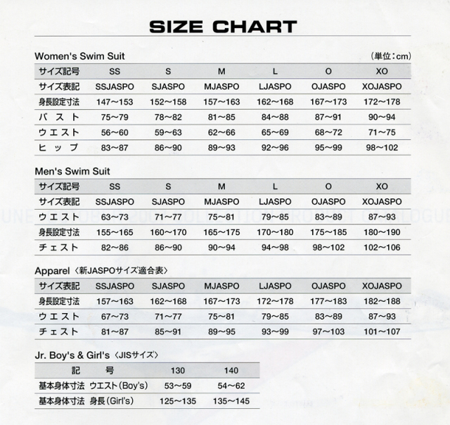 スイムウェア　サイズ表記50/W79